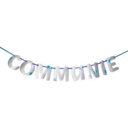 letterbanner communie blauw/zilver