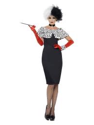Evil lady cruella (incl bont, handschoenen en choker)