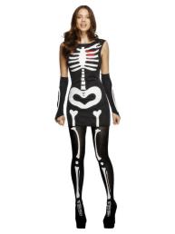 skeleton jurk + handschoenen