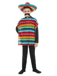 Poncho met sombrero unisex