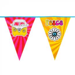Vlaggenlijn hippie/peace (6 mtr)