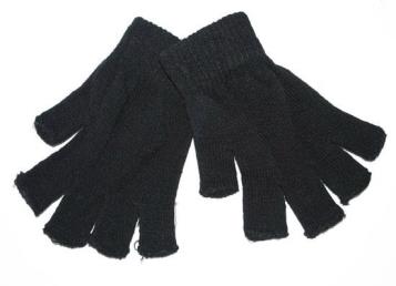 vingerloze handschoenen zwart