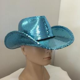 Cowboyhoed glitter blauw