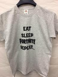 t-shirt grijs (Eat, sleep, Fortnite, repeat)